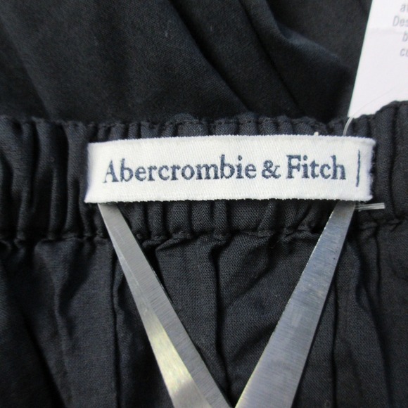 Abercrombie Fitch Mini Dress XS Black NEW Puff Sleeve Smocked Babydoll Chic 266 - Picture 5 of 15